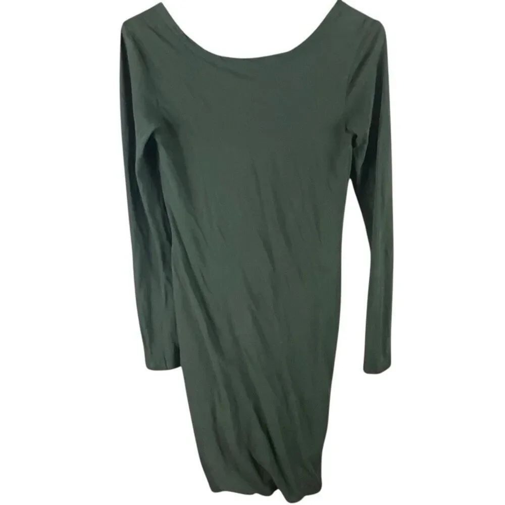 James Perse Womens Green Long Sleeve Midi Dress Size 0